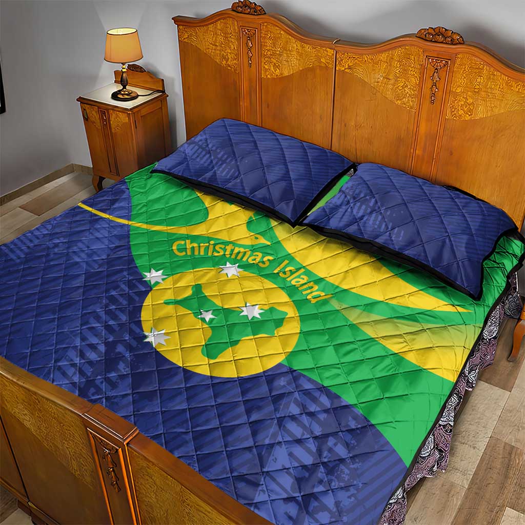 Australia Christmas Island Quilt Bed Set Wilayah Pulau Krismas Flag Color - Aussie Hoodie