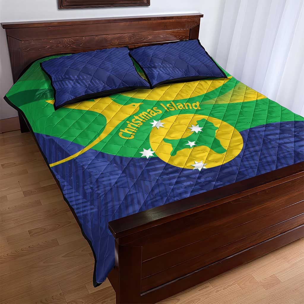 Australia Christmas Island Quilt Bed Set Wilayah Pulau Krismas Flag Color - Aussie Hoodie