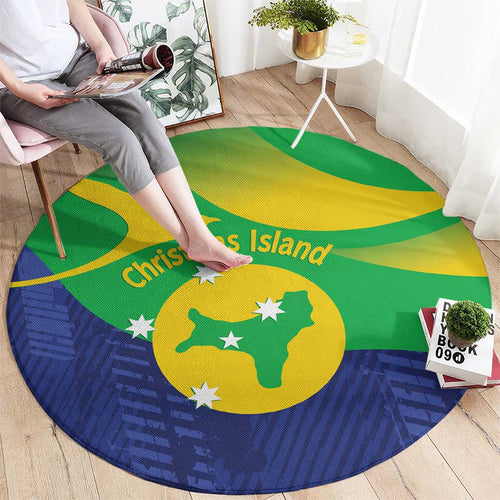 Australia Christmas Island Round Carpet Wilayah Pulau Krismas Flag Color - Aussie Hoodie