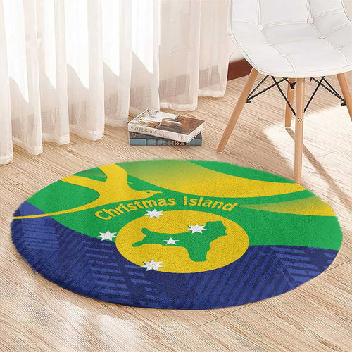 Australia Christmas Island Round Carpet Wilayah Pulau Krismas Flag Color - Aussie Hoodie