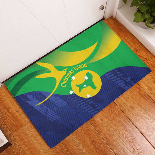 Australia Christmas Island Rubber Doormat Wilayah Pulau Krismas Flag Color - Aussie Hoodie