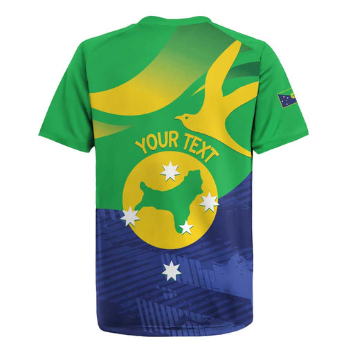 Personalised Australia Christmas Island Rugby Jersey Wilayah Pulau Krismas Flag Color - Aussie Hoodie