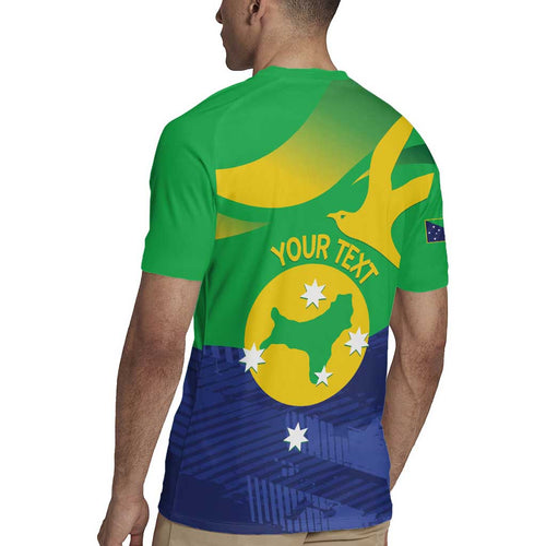 Personalised Australia Christmas Island Rugby Jersey Wilayah Pulau Krismas Flag Color - Aussie Hoodie