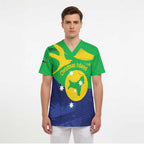 Personalised Australia Christmas Island Scrub Top Wilayah Pulau Krismas Flag Color - Aussie Hoodie