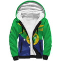 Personalised Australia Christmas Island Sherpa Hoodie Wilayah Pulau Krismas Flag Color - Aussie Hoodie
