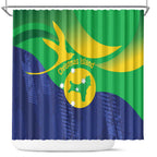 Australia Christmas Island Shower Curtain Wilayah Pulau Krismas Flag Color - Aussie Hoodie