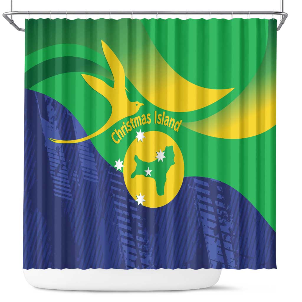 Australia Christmas Island Shower Curtain Wilayah Pulau Krismas Flag Color - Aussie Hoodie