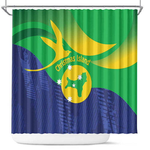 Australia Christmas Island Shower Curtain Wilayah Pulau Krismas Flag Color - Aussie Hoodie