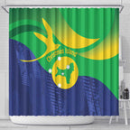 Australia Christmas Island Shower Curtain Wilayah Pulau Krismas Flag Color - Aussie Hoodie