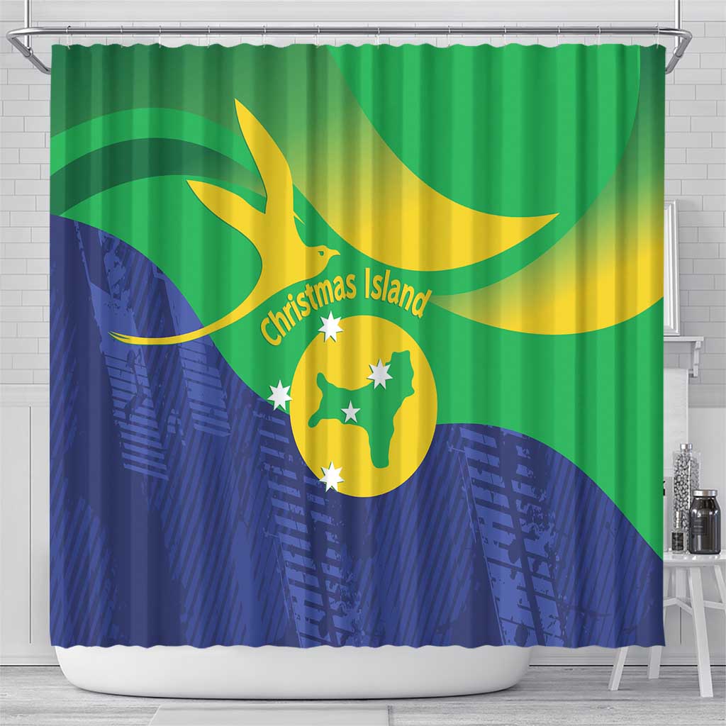 Australia Christmas Island Shower Curtain Wilayah Pulau Krismas Flag Color - Aussie Hoodie