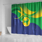 Australia Christmas Island Shower Curtain Wilayah Pulau Krismas Flag Color - Aussie Hoodie