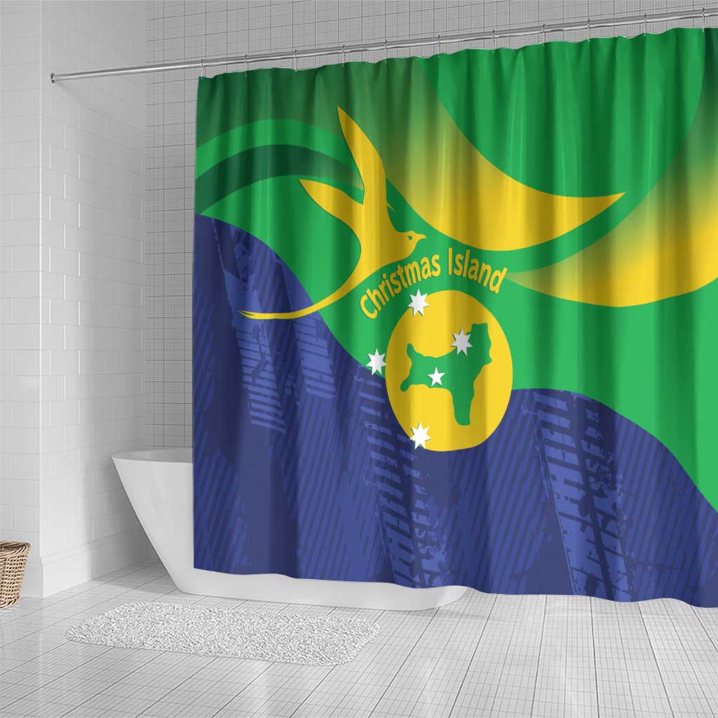 Australia Christmas Island Shower Curtain Wilayah Pulau Krismas Flag Color - Aussie Hoodie