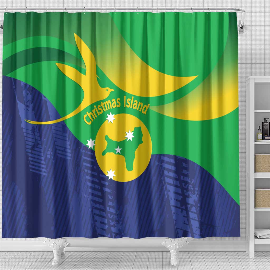 Australia Christmas Island Shower Curtain Wilayah Pulau Krismas Flag Color - Aussie Hoodie