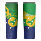 Personalised Australia Christmas Island Skinny Tumbler Wilayah Pulau Krismas Flag Color - Aussie Hoodie