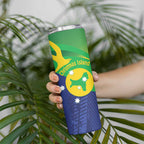 Personalised Australia Christmas Island Skinny Tumbler Wilayah Pulau Krismas Flag Color - Aussie Hoodie