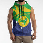 Personalised Australia Christmas Island Sleeveless Zip Hoodie Wilayah Pulau Krismas Flag Color LT14