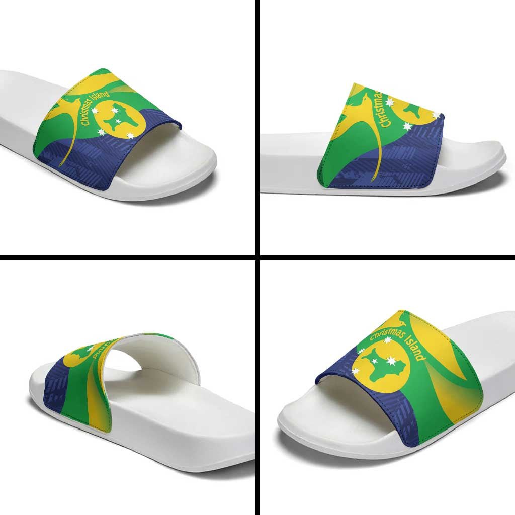 Australia Christmas Island Slide Sandals Wilayah Pulau Krismas Flag Color - Aussie Hoodie
