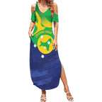 Personalised Australia Christmas Island Summer Maxi Dress Wilayah Pulau Krismas Flag Color - Aussie Hoodie