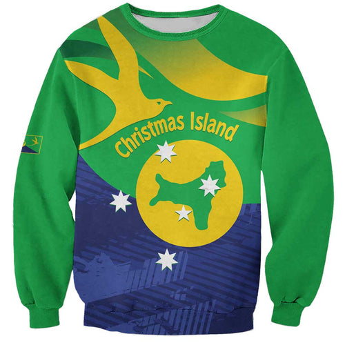 Personalised Australia Christmas Island Sweatshirt Wilayah Pulau Krismas Flag Color - Aussie Hoodie