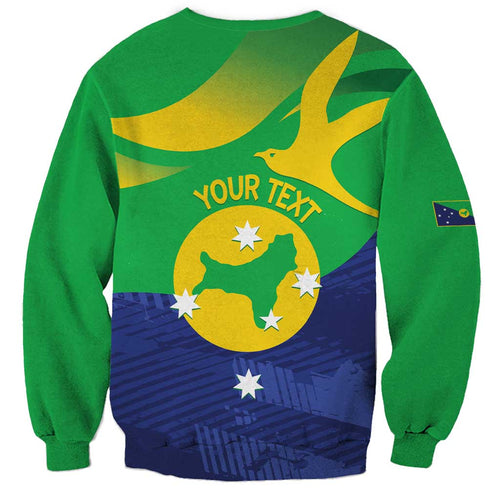 Personalised Australia Christmas Island Sweatshirt Wilayah Pulau Krismas Flag Color - Aussie Hoodie