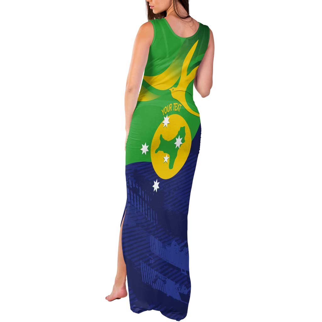 Personalised Australia Christmas Island Tank Maxi Dress Wilayah Pulau Krismas Flag Color - Aussie Hoodie