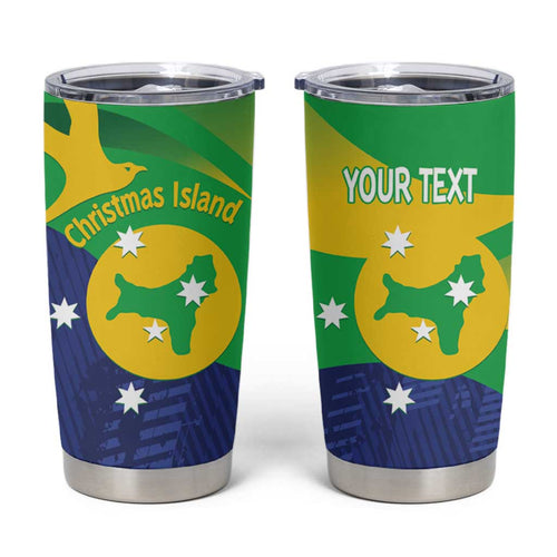 Personalised Australia Christmas Island Tumbler Cup Wilayah Pulau Krismas Flag Color - Aussie Hoodie
