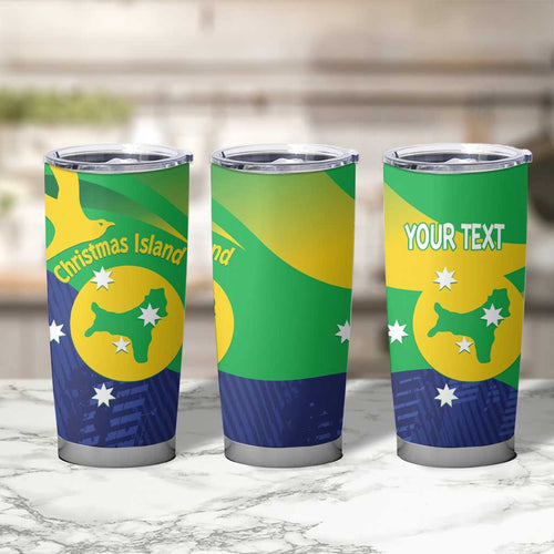 Personalised Australia Christmas Island Tumbler Cup Wilayah Pulau Krismas Flag Color - Aussie Hoodie