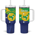 Personalised Australia Christmas Island Tumbler With Handle Wilayah Pulau Krismas Flag Color - Aussie Hoodie
