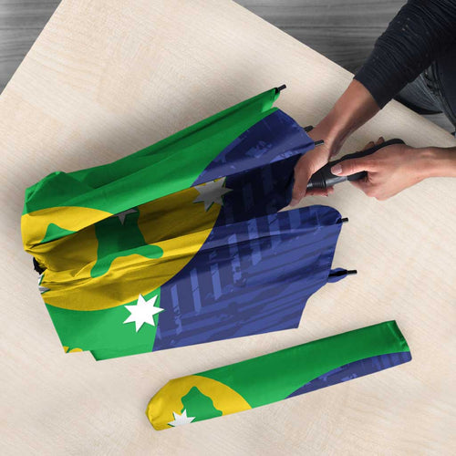 Australia Christmas Island Umbrella Wilayah Pulau Krismas Flag Color - Aussie Hoodie