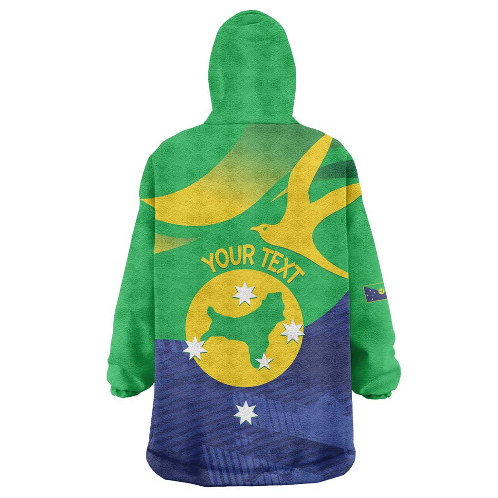 Personalised Australia Christmas Island Wearable Blanket Hoodie Wilayah Pulau Krismas Flag Color - Aussie Hoodie