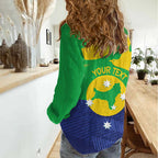 Personalised Australia Christmas Island Women Casual Shirt Wilayah Pulau Krismas Flag Color - Aussie Hoodie