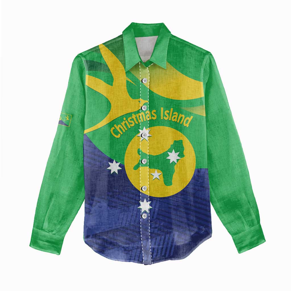 Personalised Australia Christmas Island Women Casual Shirt Wilayah Pulau Krismas Flag Color - Aussie Hoodie