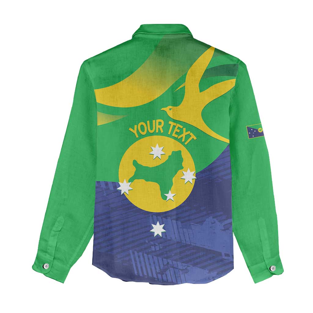 Personalised Australia Christmas Island Women Casual Shirt Wilayah Pulau Krismas Flag Color - Aussie Hoodie