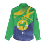 Personalised Australia Christmas Island Women Casual Shirt Wilayah Pulau Krismas Flag Color - Aussie Hoodie