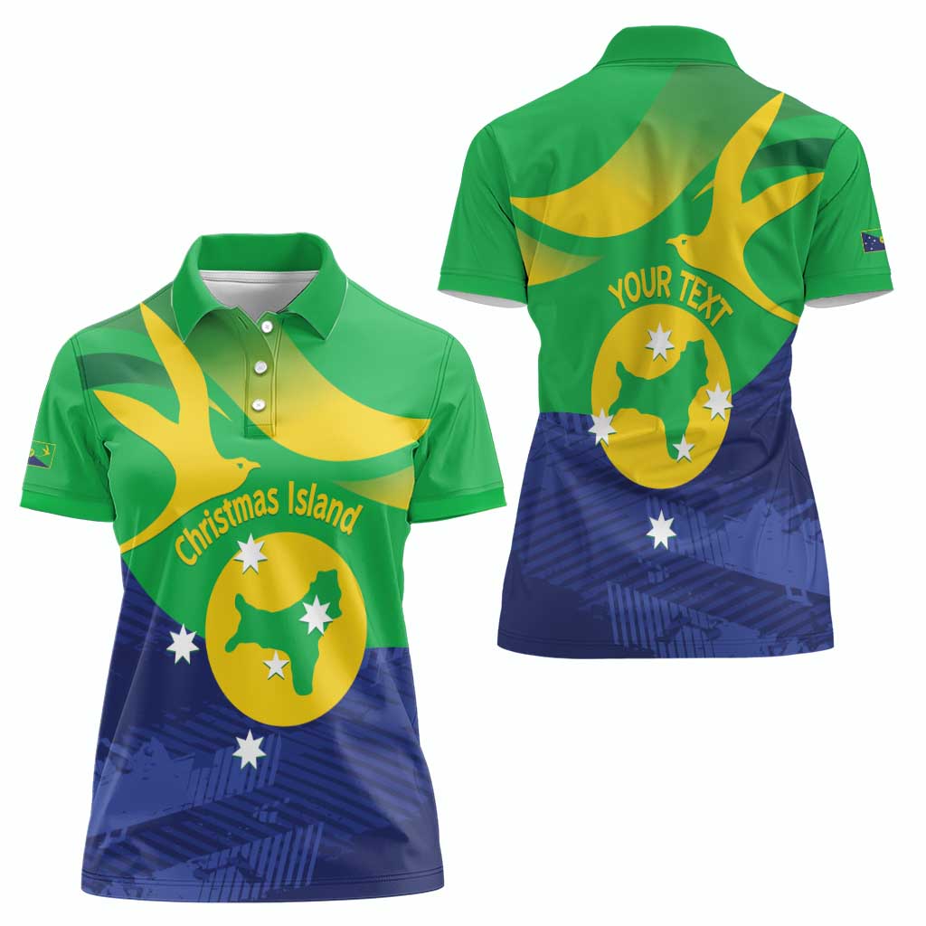 Personalised Australia Christmas Island Women Polo Shirt Wilayah Pulau Krismas Flag Color - Aussie Hoodie