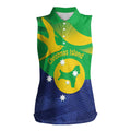 Personalised Australia Christmas Island Women Sleeveless Polo Shirt Wilayah Pulau Krismas Flag Color - Aussie Hoodie