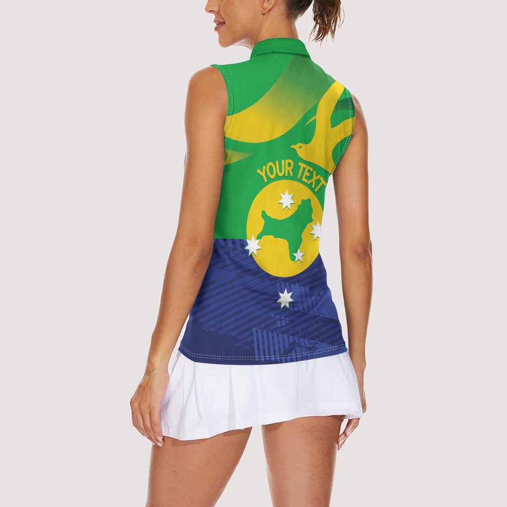 Personalised Australia Christmas Island Women Sleeveless Polo Shirt Wilayah Pulau Krismas Flag Color - Aussie Hoodie
