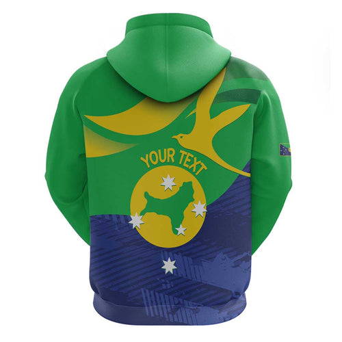 Personalised Australia Christmas Island Zip Hoodie Wilayah Pulau Krismas Flag Color - Aussie Hoodie