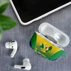 Australia Christmas Island AirPods Case Golden Bosun Abutilon listeri With Map - Aussie Hoodie