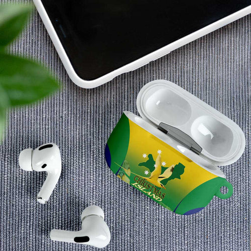 Australia Christmas Island AirPods Case Golden Bosun Abutilon listeri With Map - Aussie Hoodie