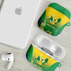 Australia Christmas Island AirPods Case Golden Bosun Abutilon listeri With Map - Aussie Hoodie