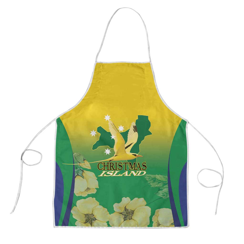 Australia Christmas Island Apron Golden Bosun Abutilon listeri With Map - Aussie Hoodie
