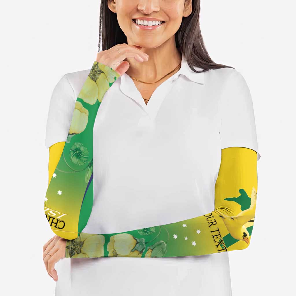 Personalised Australia Christmas Island Arm Sleeves Golden Bosun Abutilon listeri With Map - Aussie Hoodie