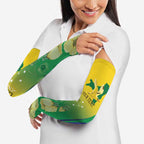 Personalised Australia Christmas Island Arm Sleeves Golden Bosun Abutilon listeri With Map - Aussie Hoodie