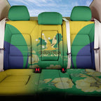 Australia Christmas Island Back Car Seat Cover Golden Bosun Abutilon listeri With Map - Aussie Hoodie