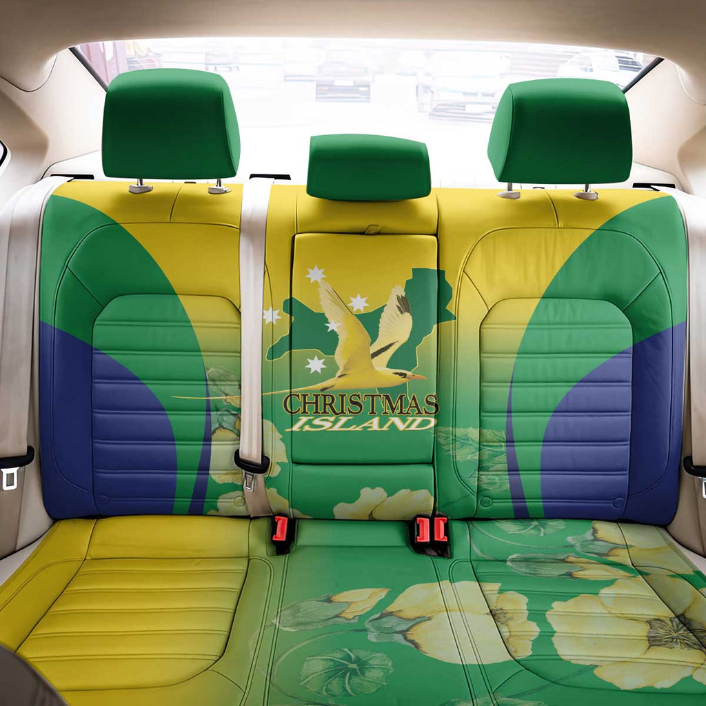 Australia Christmas Island Back Car Seat Cover Golden Bosun Abutilon listeri With Map - Aussie Hoodie