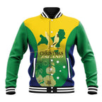 Personalised Australia Christmas Island Baseball Jacket Golden Bosun Abutilon listeri With Map - Aussie Hoodie