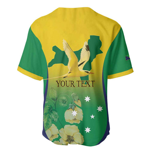Personalised Australia Christmas Island Baseball Jersey Golden Bosun Abutilon listeri With Map - Aussie Hoodie