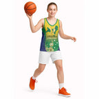 Personalised Australia Christmas Island Basketball Jersey Golden Bosun Abutilon listeri With Map - Aussie Hoodie