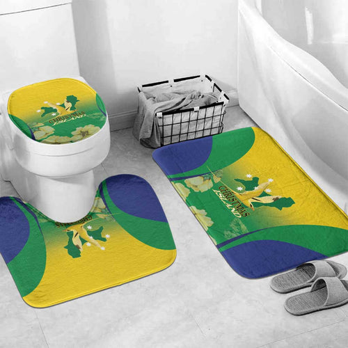 Australia Christmas Island Bathroom Set Golden Bosun Abutilon listeri With Map - Aussie Hoodie